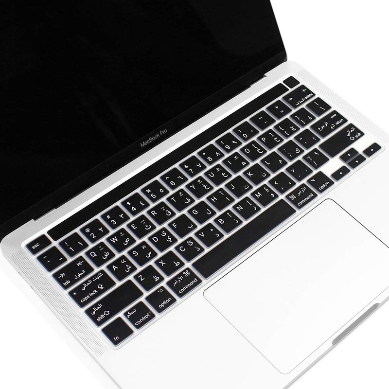 ProElife Ultra Thin Arabic Keyboard Cover Skin for MacBook Pro 13 Inch 2022 2021 2020 (Apple M2 Chip/Apple M1 Chip A2338/A2289/A2251) and 2019 MacBook Pro 16 Inch (Model A2141) Protector (Black) - Image 3